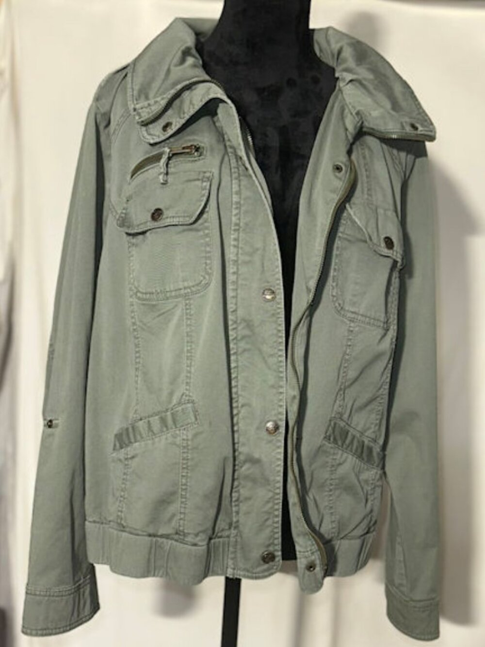 Style & Co Military-style Jacket, Green 18W - Picture 2 of 10